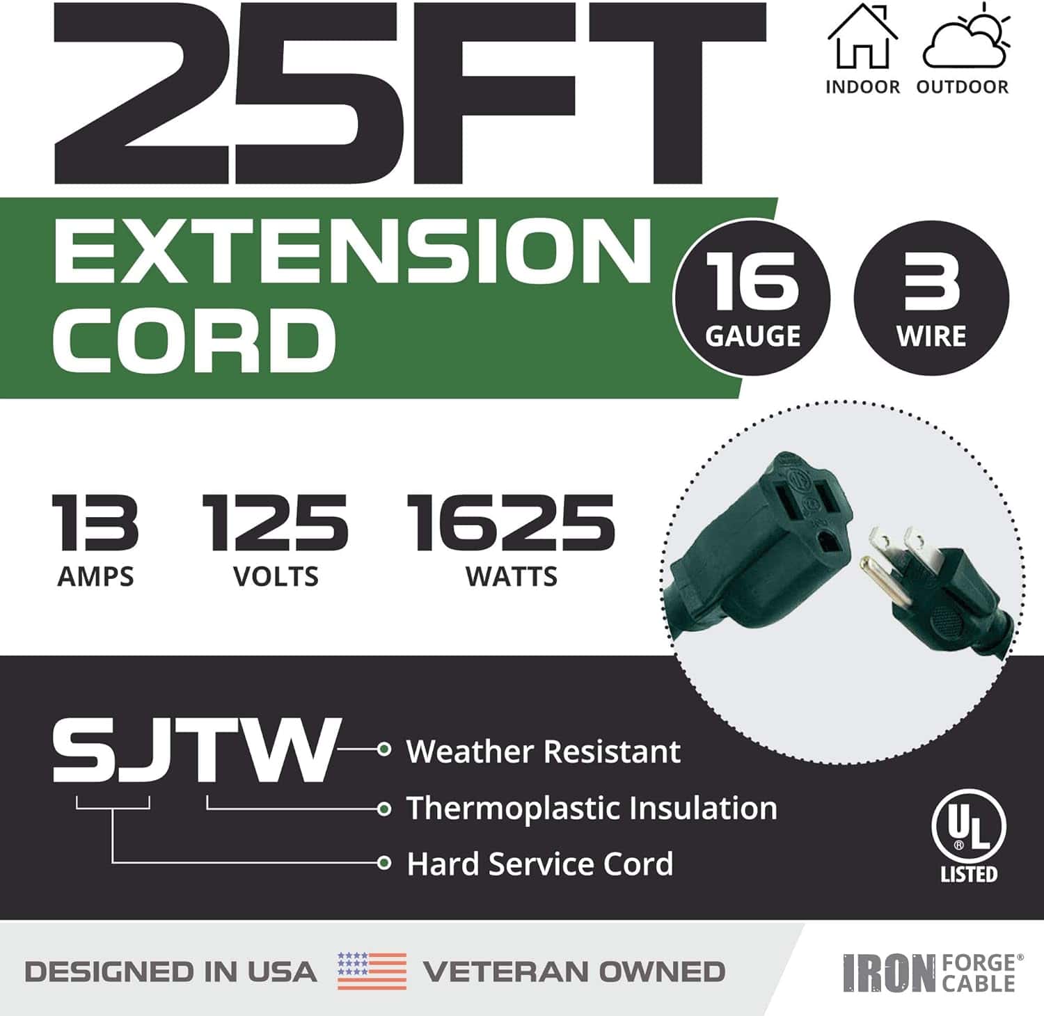 Iron-Forge-Cable-Green-Outdoor-Extension-Cord-25-Ft-16-3-Green-25-Foot-Extension-Cord-Indoor-Outdoor-Use-3-Prong-Weatherproof-Jacket-Extension-Cord