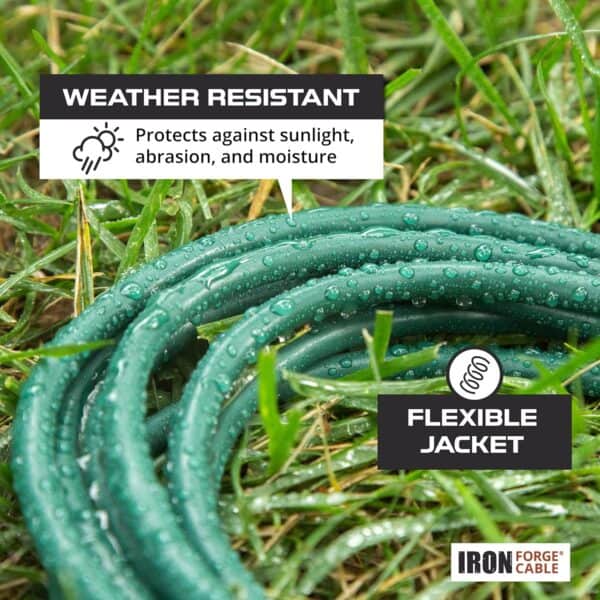 Iron-Forge-Cable-Outdoor-Extension-Cord-10-ft-Green-16-3-Indoor-Outdoor-Cord-for-All-Purpose-Use-3-Prong-Weatherproof-Exterior-Cord-Ideal-for-Landscaping-Lawn-Mower-and-More-US-Veteran-Owned