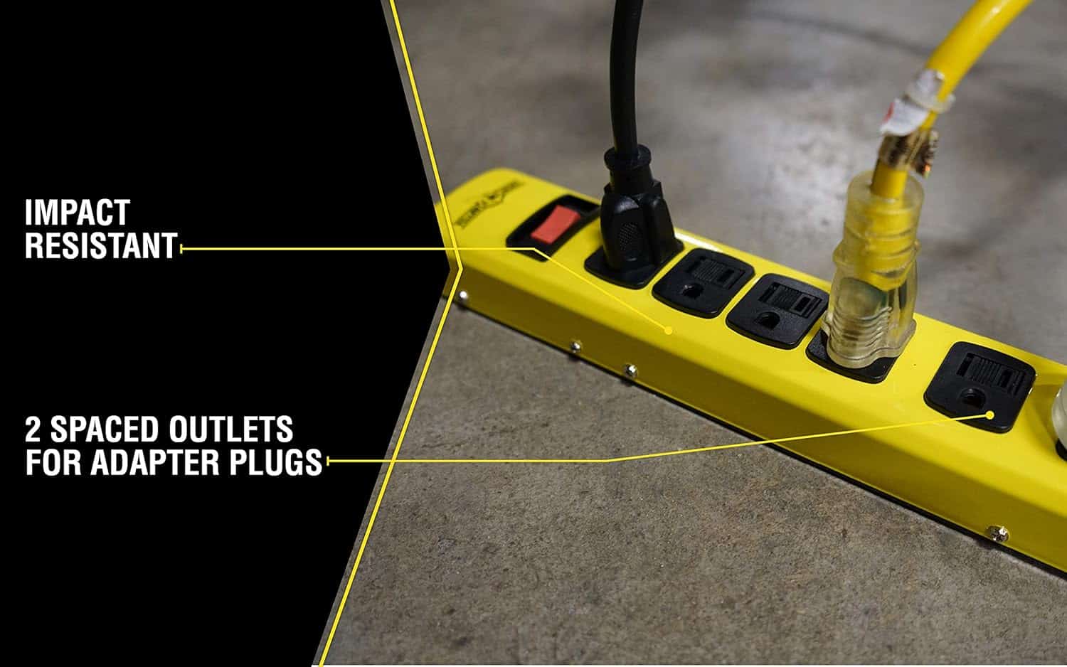 Yellow-Jacket-5139N-14-3-6-Outlet-Heavy-Duty-Industrial-Metal-Workshop-Strip-with-6-Foot-Power-Cord-Sliding-Safety-Covers-and-Overload-Protection